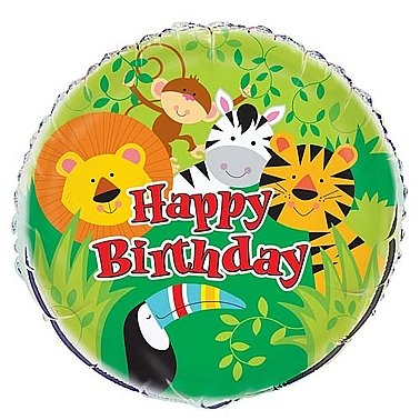 Animal Jungle Happy Birthday Foil Balloon Delivery UK