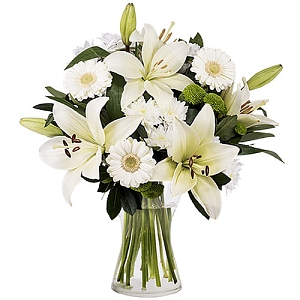 White Lilies and Gerberas Delivery to Canada