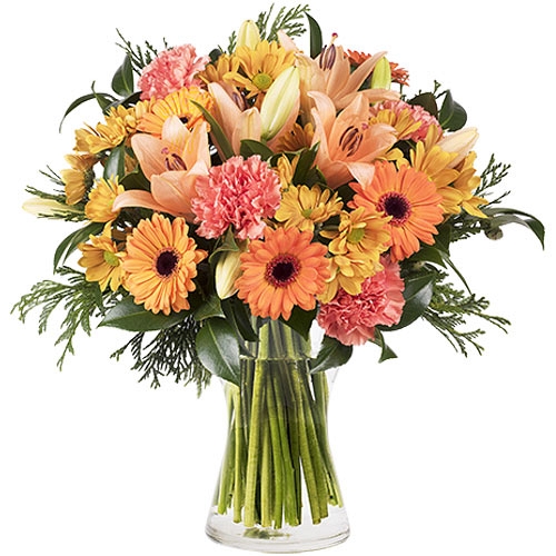 Orange Lilies and Carnations Delivery to Netherlands