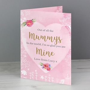 Personalised Floral Watercolour Card delivery to UK [United Kingdom]