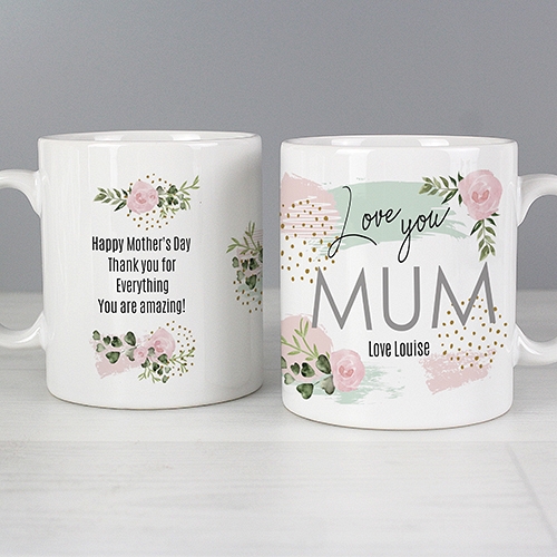 Personalised Abstract Rose Mug Delivery UK