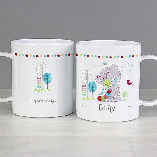 Personalised Teddy Cuddle Plastic Mug Delivery to UK