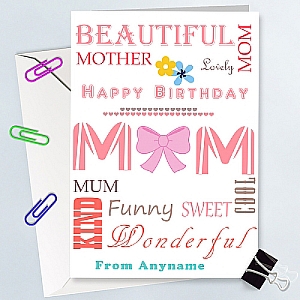 Happy Birthday Mum - Personalised Card