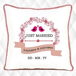 Just Married Cushion - Personalised Cushion