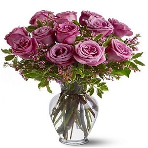 12 Long Stem Lavender Roses delivery to Canada