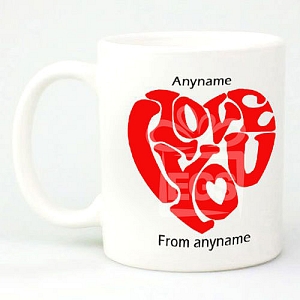 I Love You Heart-Personalised Mug