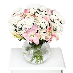 Lilies with Carnation and chrysanthemums