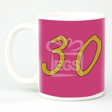 Pink Birthday Age Mug - Personalsied Mugs