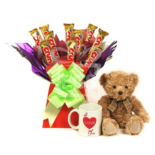 Crunchy Bars with Bear and Heart Mug