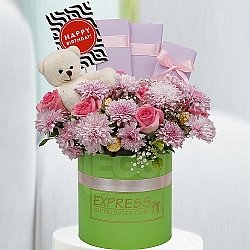 Pink Themed Birthday Arrangement