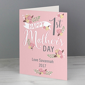 Personalised Floral Bouquet 1st Mother's Day Card