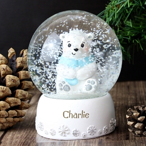 Personalised Polar Bear Any Name Snow Globe