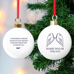 Personalised Angel Wings Bauble