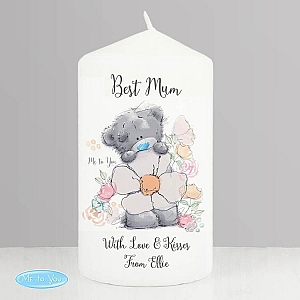 Personalised Me to You Floral Pillar Candle