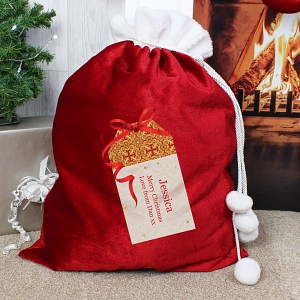 Personalised Luxury Present Pom Pom Sack