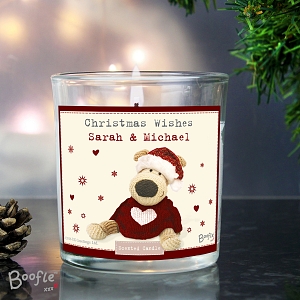 Personalised Boofle Christmas Love Scented Jar Candle