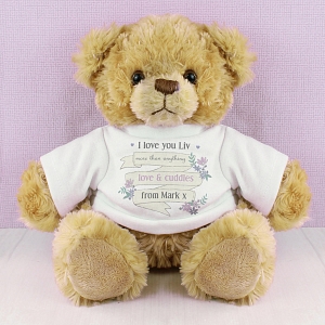 Personalised Garden Bloom T-Shirt Message Bear