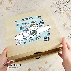 Personalised The Snowman and the Snowdog Large Wooden Christmas Eve Box