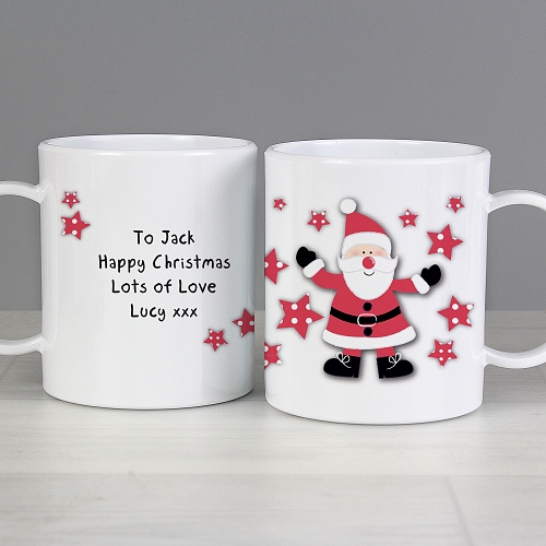 Personalised Spotty Santa Plastic Cup | Online Personalised Gifts To UK