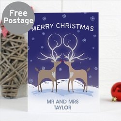 Personalised Reindeer Couple Card