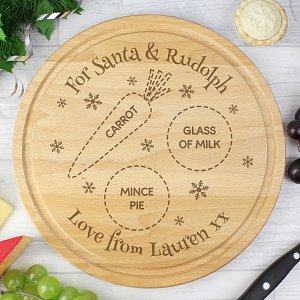 Personalised Christmas Eve Round Treats Board