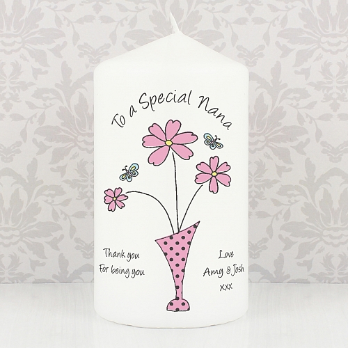 Flower in Vase Message Candle delivery to UK [United Kingdom]