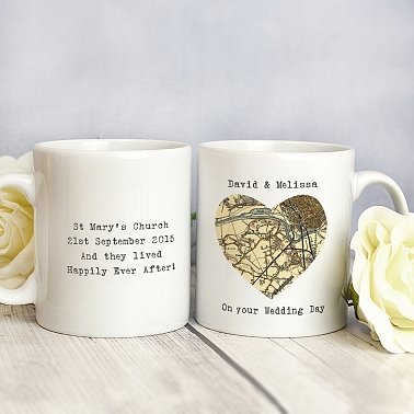 Personalised 1896 - 1904 Revised New Map Heart Mug