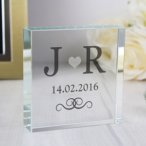 Personalised Silver Monogram Large Crystal Token UK [United Kingdom]