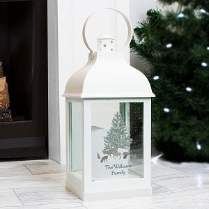 Personalised A Winter's Night White Lantern