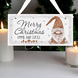 Personalised Scandinavian Gnome Wooden Sign