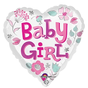 Baby Girl Heart Balloon delivery UK