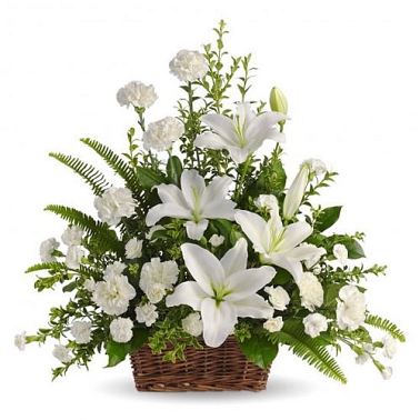 Peaceful White Lilies Basket