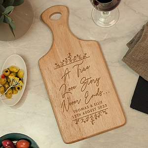 Personalised True Love Story Wooden Paddle Board