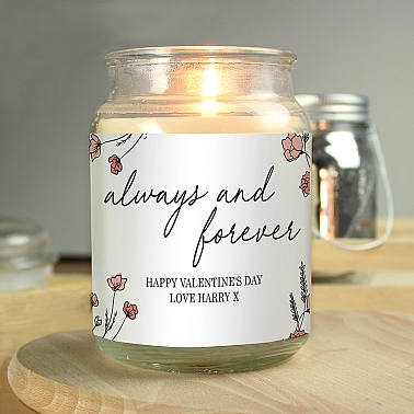 Personalised Always and Forever Large Scented Jar Candle