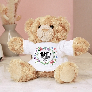 Personalised Floral Teddy Bear