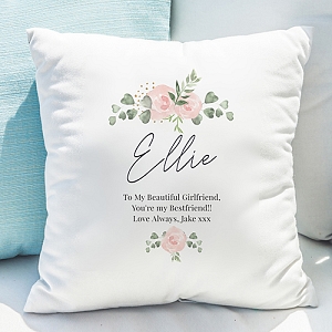 Personalised Abstract Rose Cream Cushion Cover