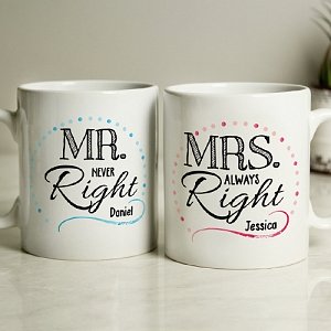 Personalised Mr & Mrs Mug Set