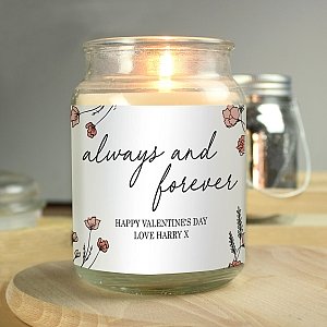 Personalised Always and Forever Large Scented Jar Candle