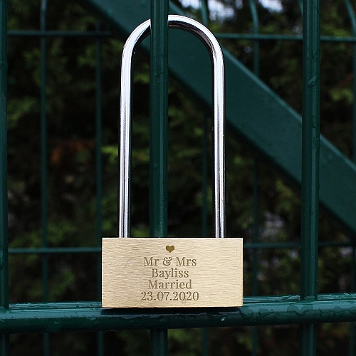 Personalised Heart Motif Any Message Padlock