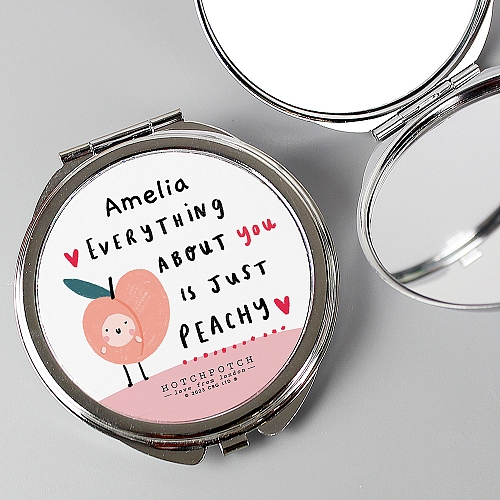 Personalised Hotchpotch Peachy Compact Mirror