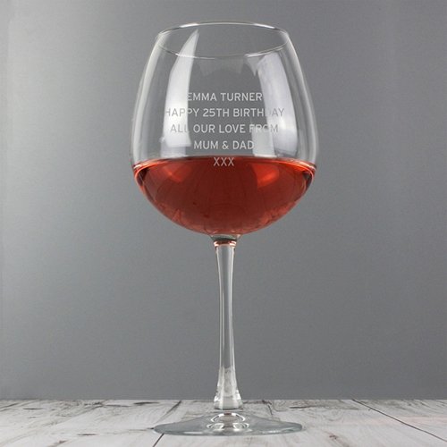 Personalised Bold Statement Bottle of Wine Glass delivery to UK [United Kingdom]