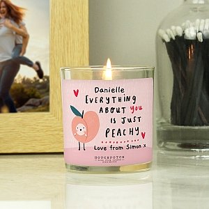 Personalised Hotchpotch Peachy Scented Candle Jar