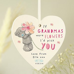 Personalised Me To You If... Were Flowers Wooden Heart Decoration