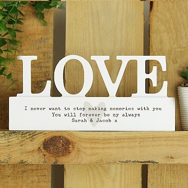 Personalised Free Text Heart Wooden Love Ornament