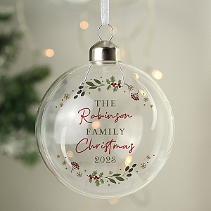 Personalised Christmas Glass Bauble