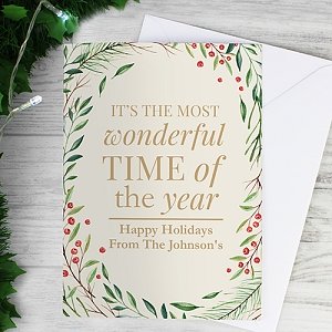 Personalised Wonderful Time of Year Christmas Card