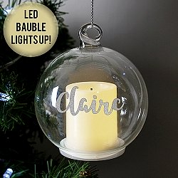 Personalised Christmas LED Candle Bauble Delivery to UK