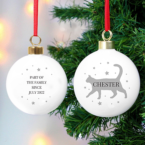 Personalised Cat Silhouette Bauble